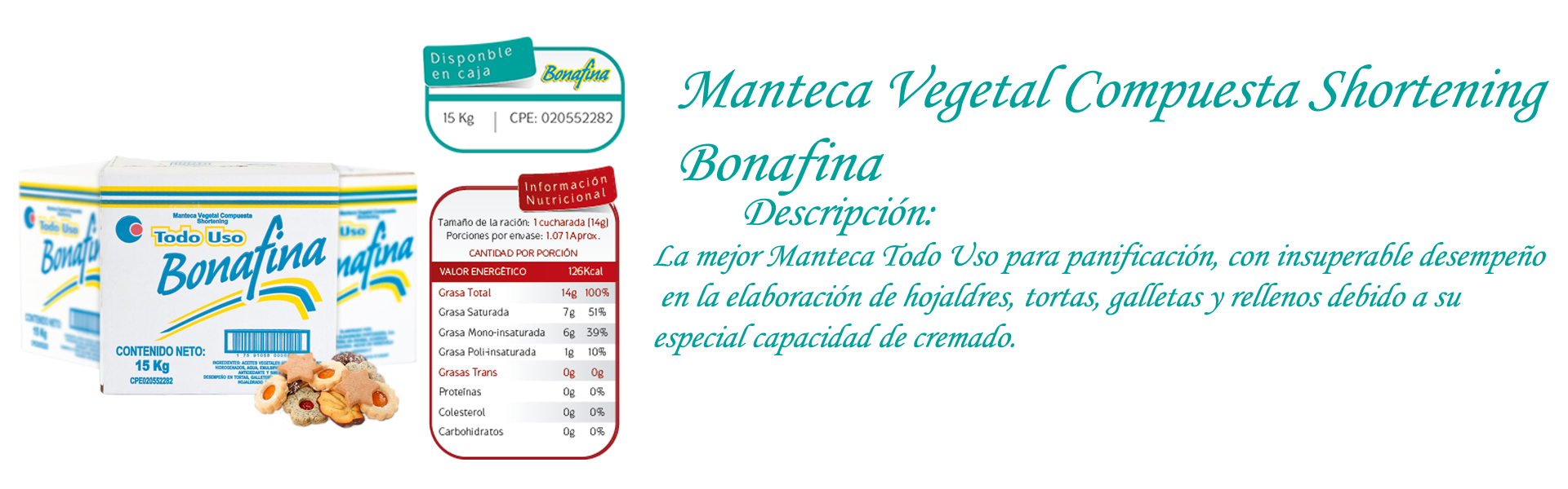 Manteca Vegetal Compuesta Shortening Bonafina